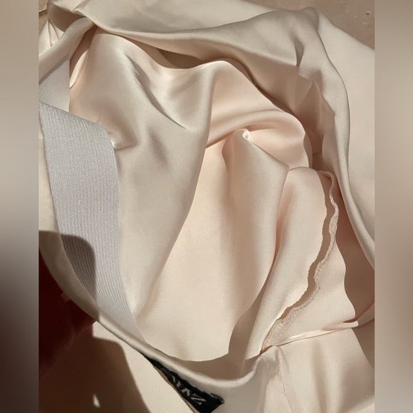 Zara Revolve Anthropologie Women’s Midi Satin Slip Skirt Cream Medium M - Picture 13 of 16